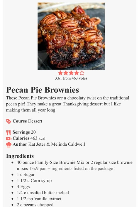 Peacon Pie Brownies, Pecan Pie Brownies Recipe Easy, Brownie Pecan Pie Bars, Pecan Pie Brownies With Box Brownies, Pecan Pie Brownies Recipe, Pecan Brownies Recipe, Chocolate Hacks, Pecan Pie Brownies, Pecan Brownies