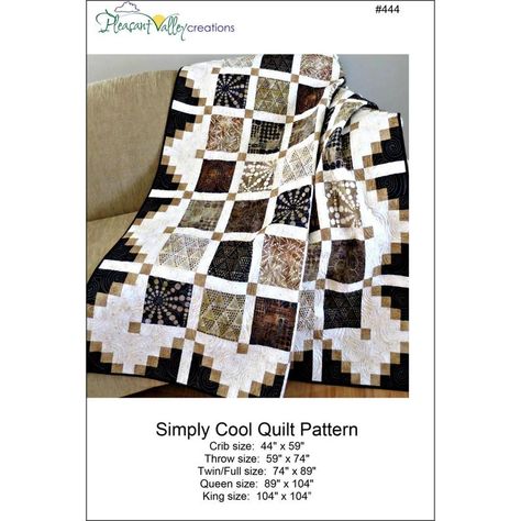 Pattern Simply Cool Quilt Pattern by Pleasant Valley | Etsy Geometric Quilt, Scrap Quilt, Novelty Fabric, How To Finish A Quilt, Charm Pack, Paper Pattern, Easy Quilts, Scrap Quilts, Quilt Piecing