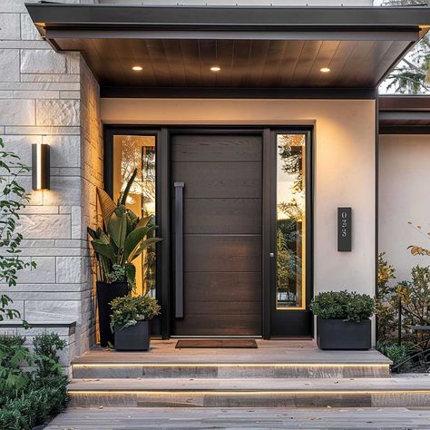 Front Entrance Ideas Exterior, Basement Ventilation, Modern Front Porch, Most Pinned, Porch Ideas Decorating, House Front Door Design, Modern Entrance Door, Main Entrance Door Design, Entry Ideas