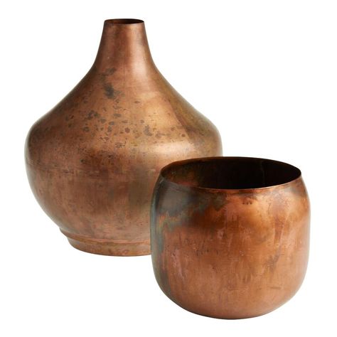 Copper Vintage Patina Metal Vase Collection - World Market Coastal Office, Disney Polynesian, Dauphin Island, Patina Metal, Enchanted Tiki Room, Vase Collection, Tiki Room, Metal Vase, Island Living