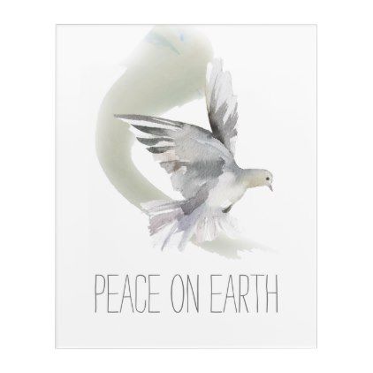 Peace on Earth Dove Acrylic Print Watercolor Dove, Tree Watercolor Painting, Dove Of Peace, Christmas Farmhouse, White Watercolor, Baby Birthday Cakes, Watercolor Trees, Posters Wall, Peace On Earth