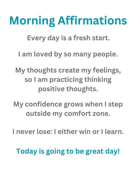 Affirmations to start the day on a positive note. Kids can practice saying them after we read the Bible verse of the week. Morning Affirmations Before School, Kids Affirmations For School, Bible Verse For Teen Boys, Kids Morning Affirmations, Elementary School Positive Affirmations, Daily Affirmations For Teen Boys, Kids Words Of Affirmation, Positive Affirmations For Kids Boys, Bible Verses For Teens