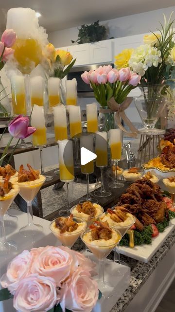 Chef Britt on Instagram: "Happy Sunday!   We brunch everyday in Atlanta but Sundays are strictly for brunch 🥂🥰🤞🏾   We have availability for some dates in April and May! Book now!  #brunch #brunchtime #brunching #atlbrunch #atlantabrunch #atldayparty #atlantadayparty #atl #atlanta #atlfoodie #atlfood #atlfoodies #atlantafood #atlantafoodie #atlbraiders #food #foodie #foodporn #breakfast #atlbreakfast #luxury #luxurylifestyle" Dessert Brunch Table, Luxury Brunch Ideas, Brunch Setup Ideas Buffet Tables, At Home Brunch Ideas Decor, Brunch Set Up Ideas Buffet Tables, Brunch Table Set Up, Diy Brunch Ideas, Brunch Foods For Party, Brunch Centerpiece Ideas