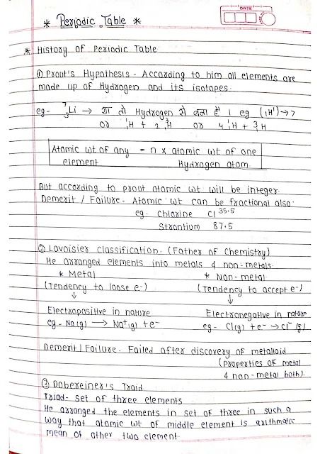 Periodic Table - Chemistry Short Notes Notes On Periodic Table, Periodicity Chemistry Notes, Periodic Properties Notes, Periodic Table Short Notes, Class 11 Chemistry Notes Periodic Table, Periodic Table Notes, Chemistry Short Notes, Chemistry Table, Chemical Elements Periodic Table