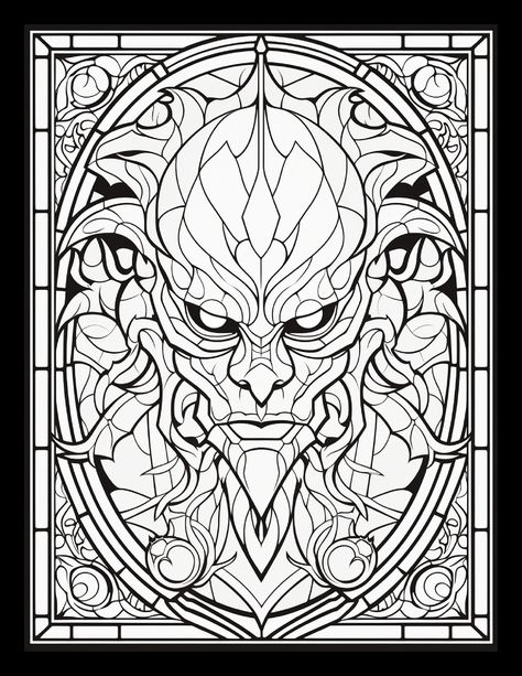 "\"125+ Unique Stained Glass Halloween Coloring Pages for Adults: A Gateway to Relaxation and Festive Celebration\" Step into a world of intricate patterns and festive cheer with our book, \"125+ Stained Glass Halloween Coloring Pages For Adults: Unleash Your Creativity with Unique Seasonal Designs\". This isn't just a coloring book; it's your gateway to relaxation, creativity, and the joyous celebration of Halloween. Our collection boasts over 125 unique stained glass designs, each inspired by the enchanting allure of Halloween. From spooky haunted houses to adorable pumpkins, each page presents a new adventure waiting to be brought to life with your palette of colors. The stained glass style adds a layer of complexity and beauty, transforming each finished page into a masterpiece you'll Stained Glass Coloring Pages, Color Meditation, Coloring Pages For Adults Unique, Halloween Coloring Pages For Adults, Stained Glass Halloween, Scary Coloring Pages, Animal Stencil Art, Witch Coloring Pages, Unique Coloring Pages