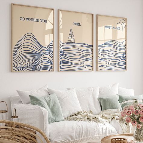 Transform Your Space with Coastal Vibes: Coastal Poster, Art Prints, Wall Art, Gallery Prints & More. Elevate Your Decor with Extra Large Wall Art, Set of 3 Wall Prints, Unique Art, Boho and Fall Room Decor, and Printable Art. Hello! We only offer the option to download - No physical product will be shipped. With these wonderful designs that we have custom-created, you can stylishly decorate your home, office, or any place you desire. You will receive a PDF file containing 3 high-quality image f Coastal Farmhouse Wall Art, Set Of 4 Prints Wall Art, Boho Coastal Living Rooms, Neutral Coastal Living Room, Behind Bed Wall Decor, 3 Wall Prints, Artwork For Bedroom, Fall Room, Fall Room Decor