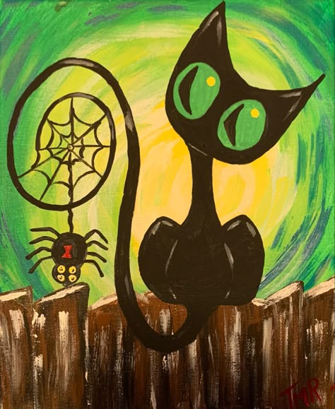 Halloween Paint Night, Grade One Art, Canvas Sketches, Paint N Sip Ideas, Stylish Halloween Decor, Halloween Canvas Paintings, Halloween Canvas Art, Art Teacher Ideas, Paint N Sip