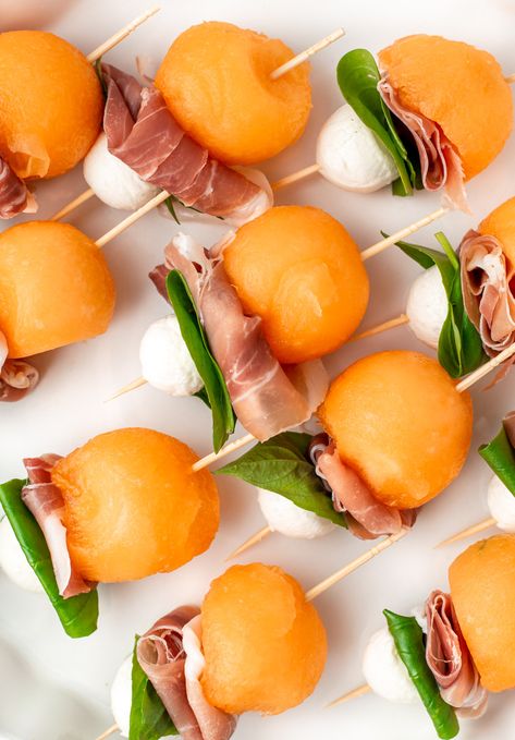 Melon and Prosciutto Skewers | Liv Gluten-Free Melon And Prosciutto Skewers, Melon And Parma Ham Starter, Cantaloupe And Prosciutto Appetizers, Cantaloupe Prosciutto Skewers, Prosciutto And Melon Appetizers, Prosciutto Wrapped Melon, Melon Prosciutto Skewers, Melon And Prosciutto Appetizers, Melon And Proscuitto