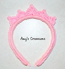 Amy's Crochet Creative Creations: Crochet Tiara Headband Cute Tiara, Crochet Crown Pattern, Crochet Tiara, Headbands Crochet, Crochet Crown, Crochet Princess, Creative Creations, Headband Crochet, Tiara Headband