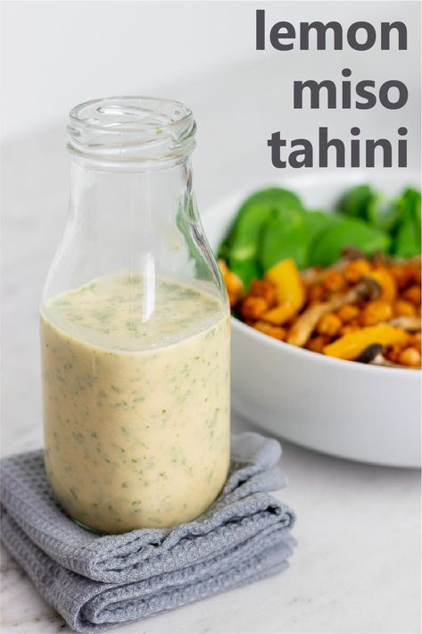 Lemon Miso Dressing, Budda Bowl Dressings, Vegan Buddha Bowl Sauce, Buddha Bowl Dressing Recipes, Miso Tahini Dressing, Vegan Sauces And Dressings, Buddha Bowl Dressing, Miso Tahini Sauce, Coconut Dressing