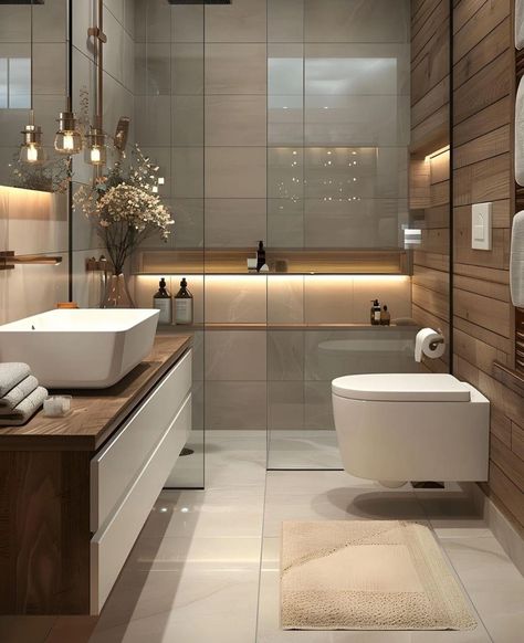 Elegant Bathroom Decor, Toilette Design, Ideas Baños, Bathroom Interior Design Modern, Minimalist Bathroom Design, Restroom Design, Interior Design Per La Casa, Washroom Design, Decor Baie