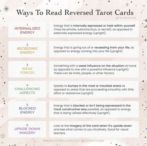 Tarot Cards And Their Meanings, Reverse Tarot Card Meanings, Tarot Meanings Cheat Sheets, Tarot Card Layouts, Tarot Guidebook, Tarot Reading Spreads, Tarot Interpretation, Tarot Cards For Beginners, Tarot Guide