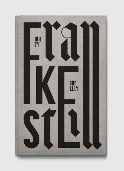 Frankenstein cover illustrated by Maciej Ratajski in 2010. Click to see more amazing book covers.  #book #cover #illustration #frankenstein Typography Book Cover, Frankenstein Book, Amazing Book Covers, Inspiration Typographie, Creative Book Covers, Typography Book, Cool Typography, Creative Books, Typography Layout