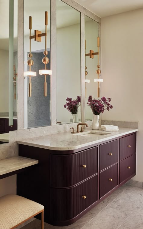 Alice Lane Interiors Bathroom, Custom Made Vanity, Primary Bath Makeup Vanity, Primary Bath Vanity, Bathroom Ideas Vanity, Dark Luxury Bathroom, Berry Palette, Scandinavian Interior Bathroom, Bathrooms Inspiration