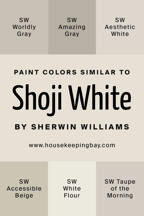 Light Taupe Paint Color Sherwin Williams, Shoji White Sherwin Williams Interior, Shoji White Vs White Dove, Shoji White Bathroom Walls, Shoji Sherwin Williams, Sherwin Williams Cool Whites, Shoji White Kitchen Cabinets, Shoji White Exterior House, Shoji White Sherwin Williams Exterior