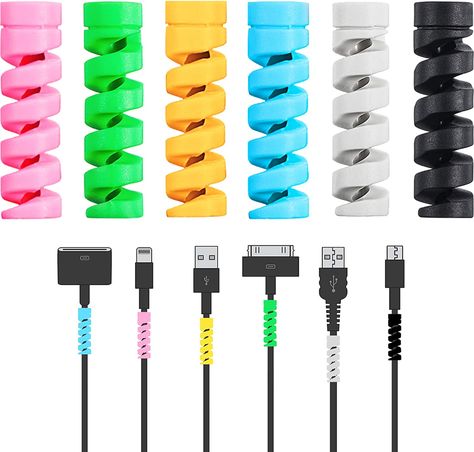 Amazon.com: 120 Pieces Charger Cable Saver, Mouse Cable Protector, Silicone Flexible Cable Wire Protector Management Organizer, Spiral Cable Protector in 6 Colors for All Cellphone Data Lines : Electronics Charger Protector, Cord Protector, Cable Protector, Charger Cord, Cord Management, Phone Cables, Cable Wire, Cable Organizer, Data Cable