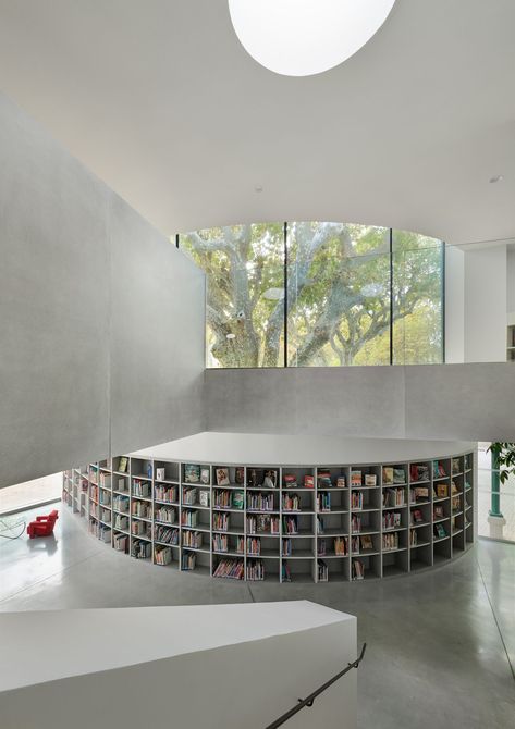 In France, an Historic Villa Is Reinvented as a Public Library - Metropolis French Manor, French Mansion, Glass Extension, Glazed Walls, Wooden Staircases, Glass Facades, Empty Spaces, Public Park, Curved Glass