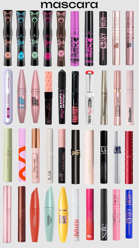 #mascara #beauty #lashprincess #maybelline #essence #lashes Best Mascaras, Face Beat Makeup, Maybelline Mascara, Makeup Bag Essentials, Simple Makeup Tips, Sephora Skin Care, Makeup Help, Fancy Makeup, Best Mascara