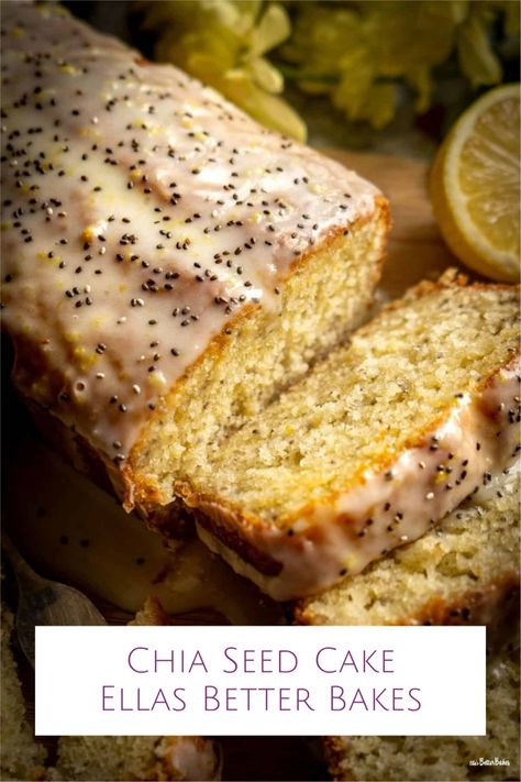 Chia Cake Recipe, Chia Seed Baking Recipes, Baking With Chia Seeds, Lemon Cake Healthy, Chia Seed Cake, Lemon Chia Seed Water, Lemon Water And Chia Seeds, Chia Cake, Healthy Lemon Drizzle Cake