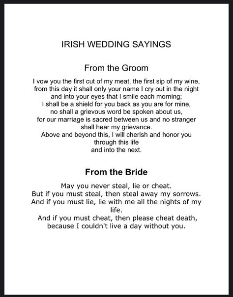 Vow Quotes Future Husband, Irish Blessing Vows, Viking Marriage Vows, Celtic Wedding Blessing, Gaelic Wedding Vows, Traditional Celtic Wedding Vows, Heartfelt Wedding Vows, Irish Blessing Wedding Vows, Outlander Inspired Wedding