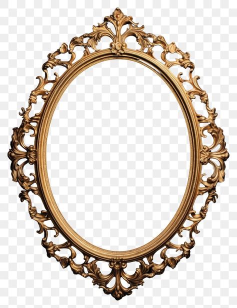 Vintage Frame Png, Gold Oval Frame, Edit Photo Frame, Vintage Photo Frame, Journal Elements, Shape Pictures, Vintage Photo Frames, Frame Png, Frame Template