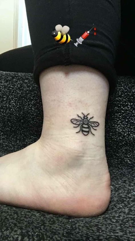 Small Tattoos With Deep Meaning, Manchester Bee Tattoo, Bee Tattoo Manchester, Mn Tattoo, Small Celtic Tattoos, Bees Tattoo, Bee Tattoo Meaning, Tiny Tattoos With Meaning, Meaning Symbols