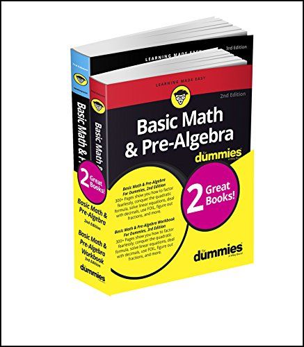 Basic Math and Pre-Algebra Workbook For Dummies Master Addition, Basic Algebra, Factors And Multiples, Solving Linear Equations, Dummies Book, Scientific Notation, Negative Numbers, Algebraic Expressions, Pre Algebra