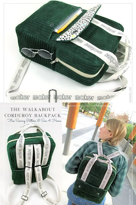 Sewing A Backpack Free Pattern, Backpack Sewing Patterns Free, Rucksack Pattern Free, Sew Backpack Pattern, Free Sewing Patterns For Backpacks, Sewing Projects Backpack, Backpack Patterns Free, Backpack Purse Sewing Pattern, Rucksack Sewing Pattern