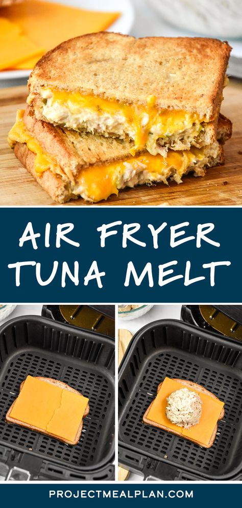 Air Fry Sandwich Recipes, Healthy Air Fryer Lunch Ideas, Tuna Easy Recipes, Air Fryer Patty Melt, Quick Air Fryer Lunch Ideas, Tuna Bites Air Fryer, Tuna Melts Sandwich, Tuna Air Fryer Recipes, Air Fryer Comfort Food