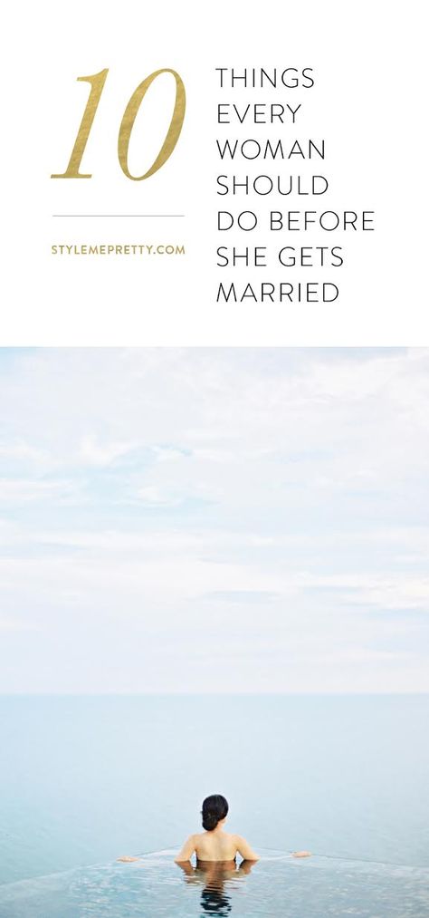 Can you check these things off of your bucket list? http://www.stylemepretty.com/2016/06/28/single-woman-bucket-list-before-wedding/?ncid=txtlnkussmp00000003 Singles Bucket List, Bucket List For Single Women, Single Bucket List, Dating Bucket List, Wedding Bucket List, Bucket List Ideas For Women, Wedding Bucket, Single Woman, Before Marriage