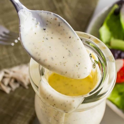 Dairy Free Ranch Dressing {Paleo, Keto, Whole30 Option} Restaurant Ranch Dressing, Buttermilk Ranch Dressing Recipe, Danette May Recipes, May Recipes, Ranch Dressing Recipe Homemade, Chicken Breast In Air Fryer, Mayo Salad, Buttermilk Ranch Dressing, Salad Recipe Ideas