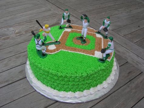 Baseball Cake idea to add to the other cake Baseball Field Cake, Baseball Theme Cakes, Baseball Cakes, Baseball Birthday Cakes, Diamond Cake, Baseball Cake, Baseball Diamond, Baseball Birthday Party, Baseball Party