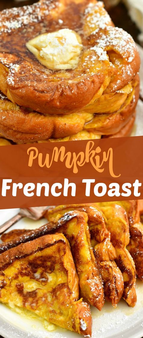 Cinnamon French Toast Recipe, Pumpkin French Toast Bake, French Toast Recipe Cinnamon, Pumpkin French Toast Casserole, Bread French, Fall Recipes Breakfast, Easy French Toast Recipe, Fluffy Bread, Pumpkin Breakfast