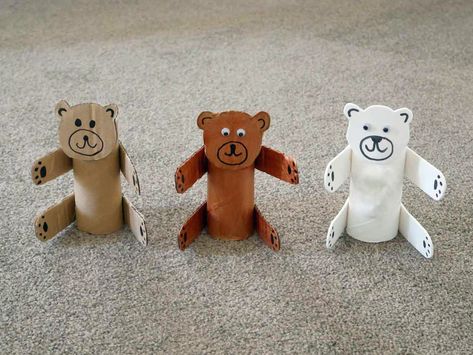 Have you got lots of old toilet roll tubes or kitchen roll tubes - instead of putting them all in the recycling bin perhaps make them into cute Teddy Bears, Polar Bears, Black Bears... to display in your bedroom or on a window sill... What you will need: Clean old… Free Craft Templates, Old Toilet, Teddy Bear Crafts, Bear Craft, Diy Teddy Bear, Easy Mother's Day Crafts, Stuffed Teddy Bear, Toilet Roll Craft, Free Printable Crafts