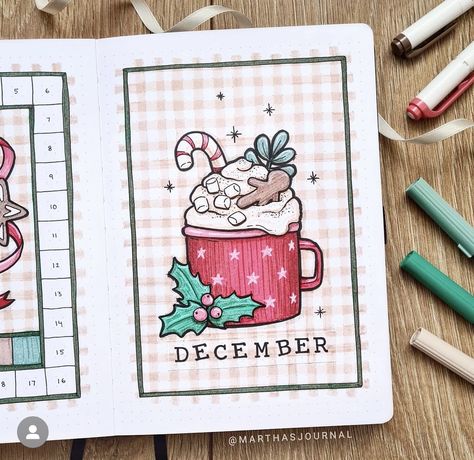 December Journal Ideas Aesthetic, Christmas Bujo Theme, Bujo December Theme, Bujo Christmas Theme, Bujo December Cover, Christmas Bujo Ideas, December Bujo Theme, Christmas Doodles Aesthetic, December Journal Cover