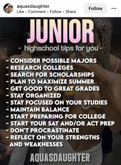 Junior Year Tips High Schools, Junior Year Advice, Jr Year Highschool Tips, Junior Year High School Advice, How To Graduate High School Early, Tips For Junior Year Of High School, Sophmore Year Tips, 11th Grade Tips High Schools, Back To School Junior Year