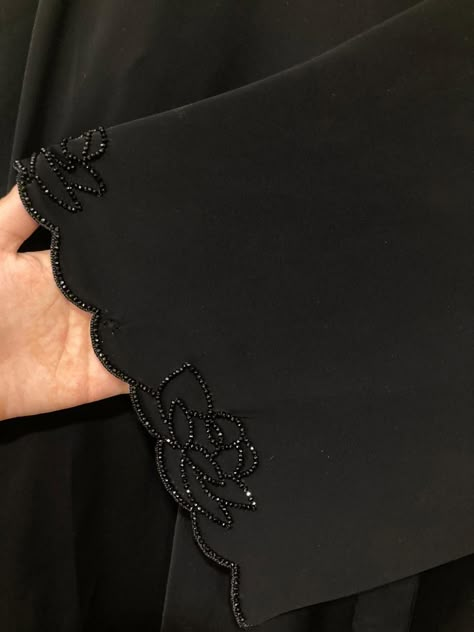 New Style Burqa Design, Beaded Abaya Designs, Abaya Embroidery Design, Abaya Designs Latest, Hand Work Design, Embroidery Fashion Detail, Abaya Design, Simple Hand Embroidery Patterns, Diy Bead Embroidery