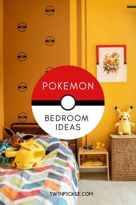 Pikachu Bedroom Ideas, Pokemon Room Decor Ideas, Pikachu Room Decor, Pokemon Inspired Bedroom, Pokémon Theme Room, Pokémon Boys Room, Kids Pokemon Bedroom, Pokemon Bedroom Decor, Pokemon Bedroom Ideas Diy