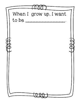 This freebie is a great template to use for children to illustrate what they want to be when they grow up. There is a space provided to write the child's answer as well. This can be displayed in the hallway, or made into a class book. Please provide any feedback! Preschool Activities About Growing Up, When I Grow Up I Want To Be Kindergarten, Growing Up Theme Preschool, I Want To Be When I Grow Up Activity, Growing Up Activities For Preschool, When I Grow Up I Want To Be Activities, When I Grow Up Craft Preschool, All About Me Journal Ideas Preschool, Preschool When I Grow Up