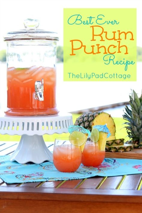 Rum Punch Recipe, Pineapple Juice Recipes, Lilypad Cottage, Rum Punch Recipes, Punch Recipe, Rum Punch, Alcohol Drinks, Punch Recipes, Adult Beverages