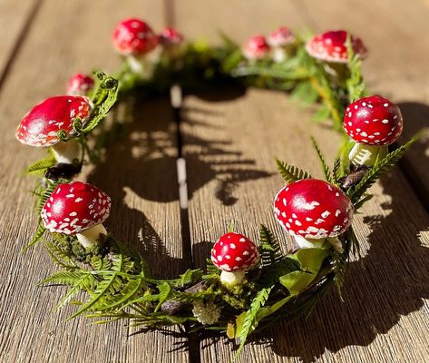 mushrooms,crowns,etsy Mushroom Crown, Mushroom Circle, Nature Crown, Cosplay Crown, Woodland Fairy Party, Fairy Circle, Fantasy Crown, Handmade Crown, Woodland Fairy