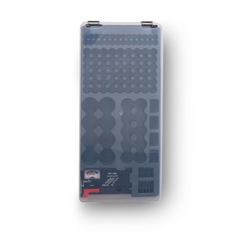 Keep your drawers clutter free with this 116pc space-saving battery organizer. Includes removable battery tester, 54 slots for AA, 28 slots for AAA, 10 slots for C, 8 slots for D, 4 slots for 9V and 12 button cells.. Includes a clear cover to easily see contents.. Core Home Battery Organizer 116-Compartment Small Plastic Small Parts Organizer | LW58186 Battery Organizer, Parts Organizer, Small Parts Organizer, Clutter Free, Space Saving, Slots, Drawers, 10 Things