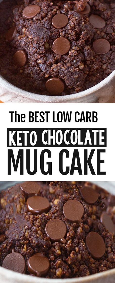 How to make an easy keto chocolate mug cake for dessert #lowcarb #dessert #keto #ketodessert #cake #chocolate #mugcake #ketocake #recipe #sugarfree Low Carb Chocolate Cake, Low Carb Mug Cakes, Keto Chocolate Mug Cake, Vegan Mug Cakes, Keto Mug, Grain Brain, Mug Cake Healthy, Healthy Chocolate Recipes, Mug Cake Recipe