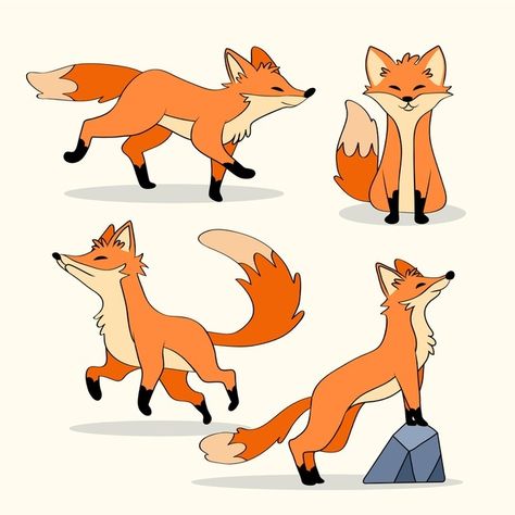 Fox Looking Up Drawing, Fox Playing Drawing, Fox Vector Illustration, Fox Head Drawing, Fox Drawing Cute, Fox Drawing Tutorial, Fox Drawing Sketches, Fox Character Design, Cartoon Fox Drawing