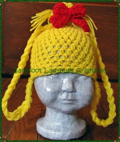 Cindy Lou Who Crochet Grinch Hat, Grinch Hat, Crochet Grinch, Character Crochet, Toddler Crochet, Crochet Character Hats, Crochet Wearables, Cindy Lou Who, Crochet Kids Hats