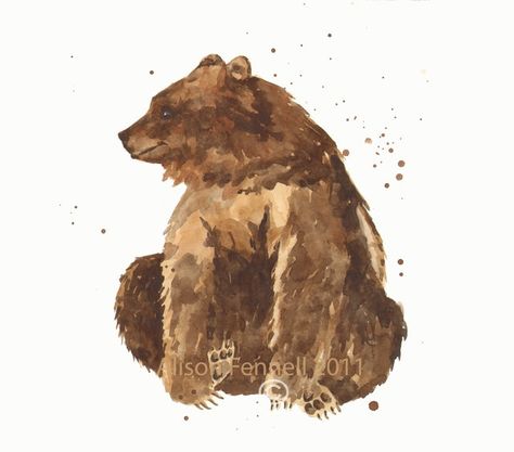 17 best ideas about Bear Watercolor on Pinterest | Nature ... Watercolour Bear, Illustrated Animals, Bear Watercolor, Watercolor Birds, Bear Tattoos, Bear Paintings, Art Demo, Boy Wall Art, Bear Drawing