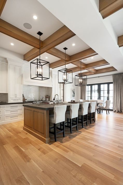 Mount Royal Custom Build | Morrison Street Veranda Estate Homes, Herringbone Hardwood Floors, Custom Wood Doors, Large Laundry Rooms, Mount Royal, New House - Kitchen, Curved Staircase, Spacious Kitchens, Coffered Ceiling