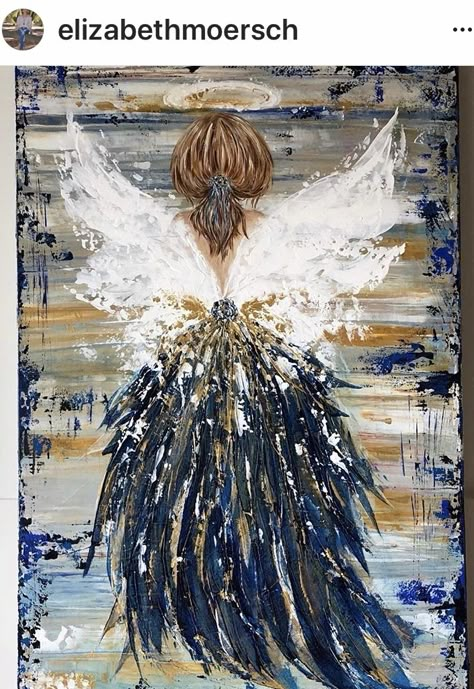 Painting Ideas On Canvas Angels, Angel Artwork Painting, Angel Glass Art, How To Paint An Angel, Painting Angels On Canvas, How To Paint Angels, Christmas Angels Painting, Angel Paintings On Canvas, Angel Painting Easy