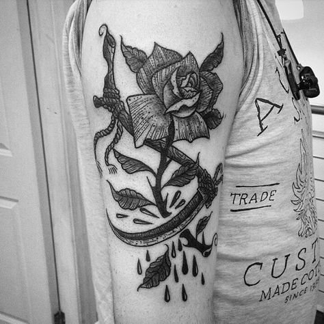 Etching Tattoo, Reaper Tattoo, Blackwork Tattoo, Rose Tattoo, Rose Tattoos, Skin Art, Black Tattoos, Flash Tattoo, Traditional Tattoo