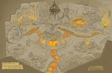 Fantasy Forge Concept Art, Minecraft Castle Designs, Dwarven City, Dwarven Forge, Hellboy Art, Fiction Idea, Dungeon Maps, Interior Design Concepts, Castle Designs